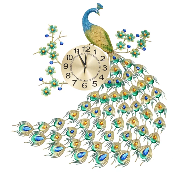 Creative Peacock Wall Clock - Image 2