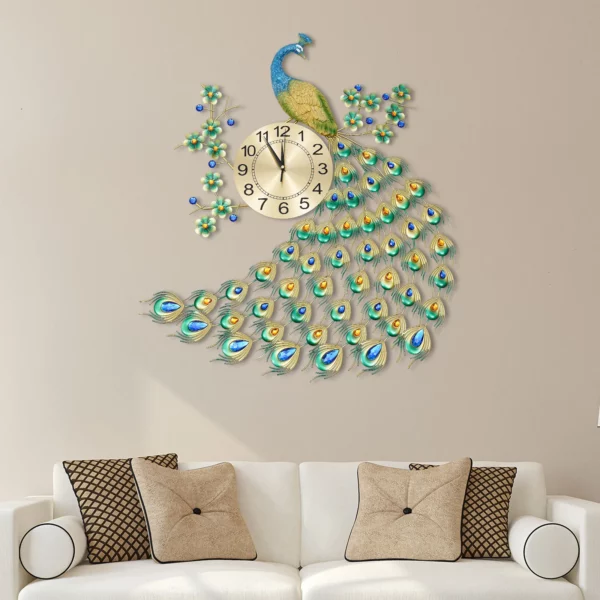 Creative Peacock Wall Clock - Image 4