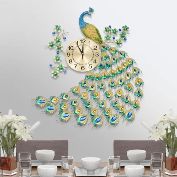 Creative Peacock Wall Clock - Image 3