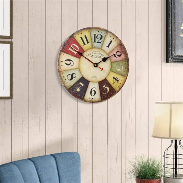 French Cafe Vintage Wall Clock - Image 3